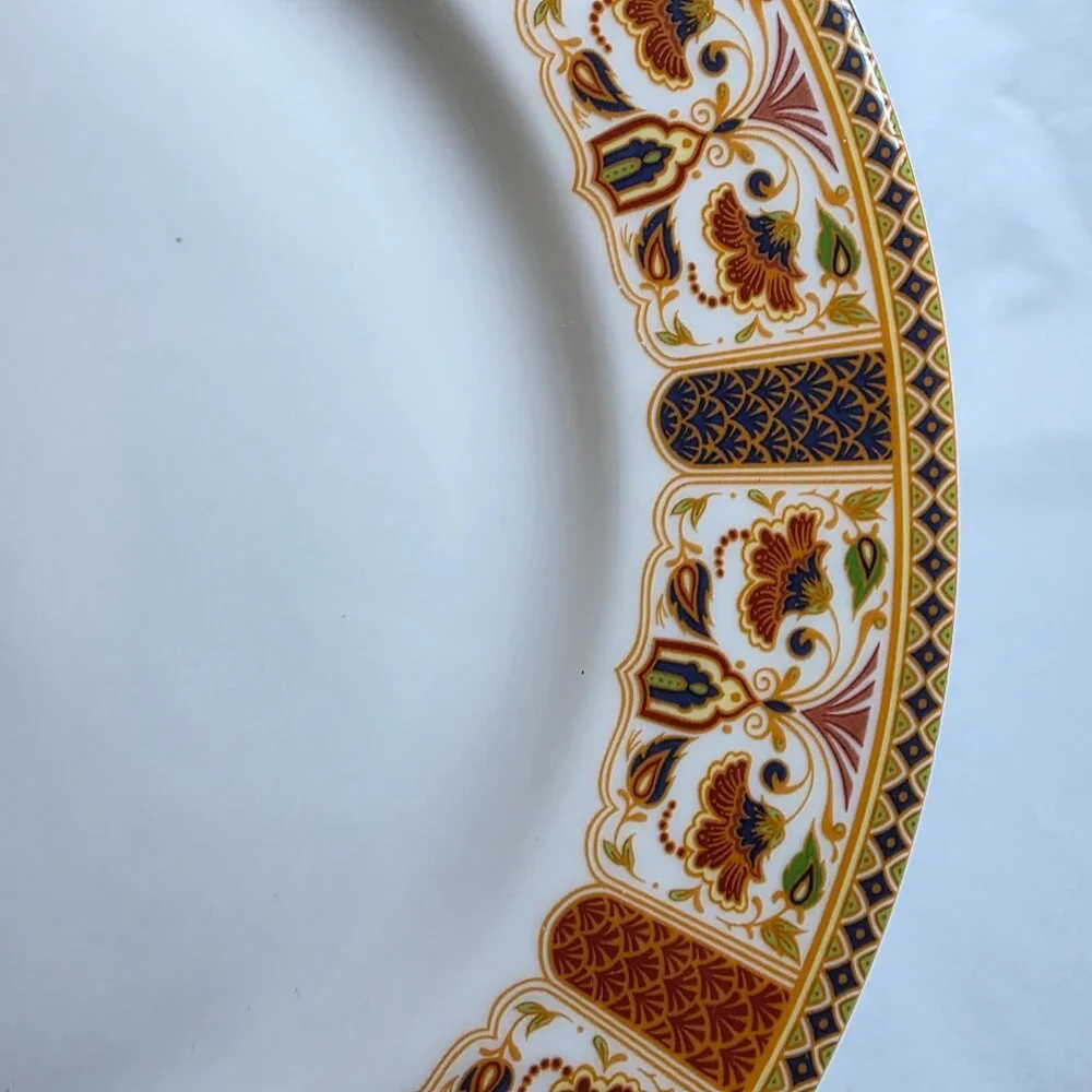 ONE Queens Imari 12 Inch Chop Plate Diamond Border with Floral Arches